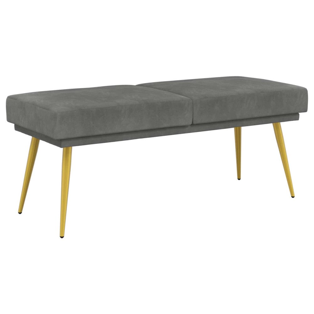 vidaXL Dubbel-lager bänk Mörkgrå 120 x 45 x 46 cm Sammet