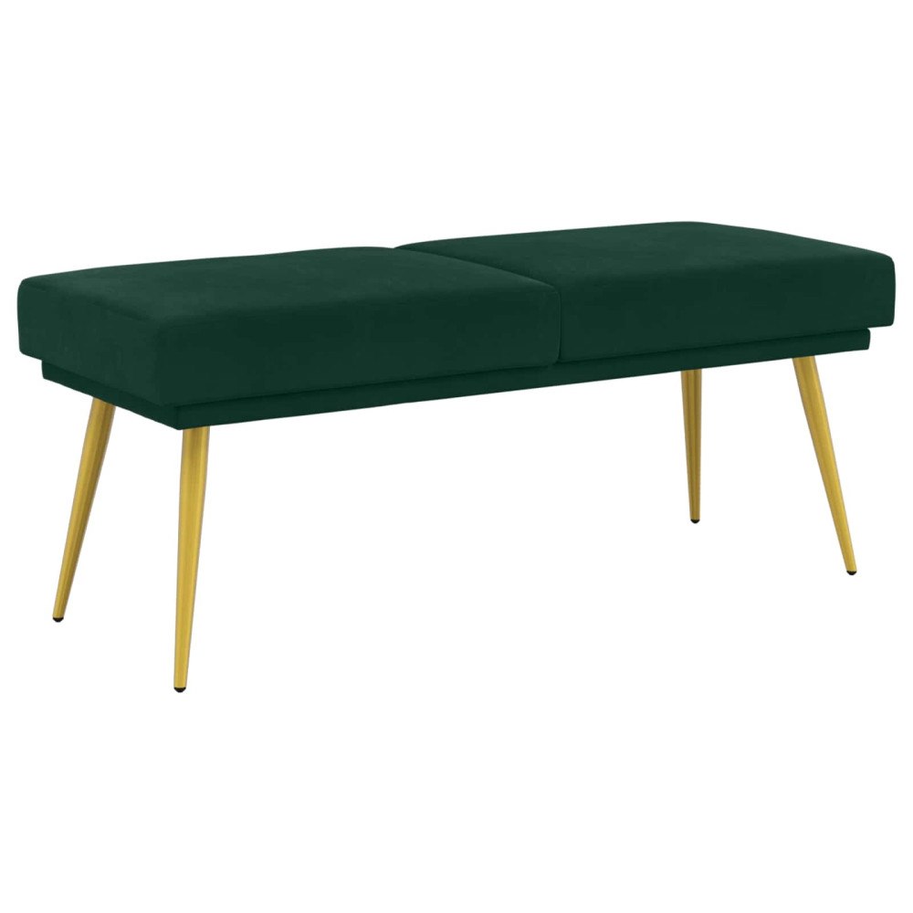 vidaXL Dubbel-lager bänk Mörkgrön 120 x 45 x 46 cm Sammet