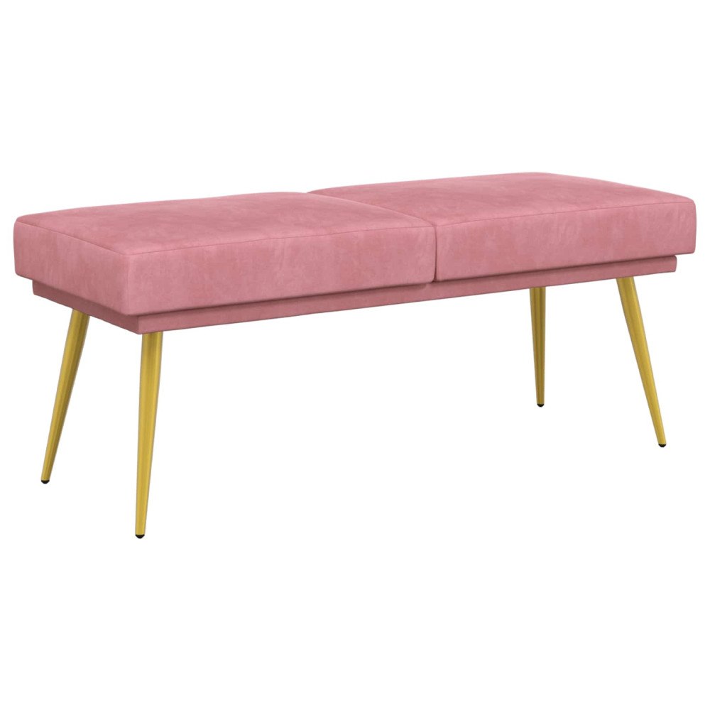 vidaXL Dubbel-lager bänk Rosa 120 x 45 x 46 cm Sammet