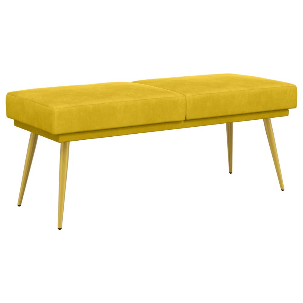 vidaXL Dubbel-lager bänk Gul 120 x 45 x 46 cm Sammet
