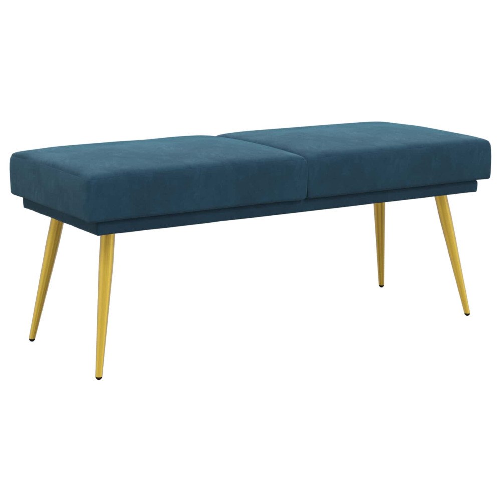 vidaXL Dubbel-lager bänk Blå 120 x 45 x 46 cm Sammet
