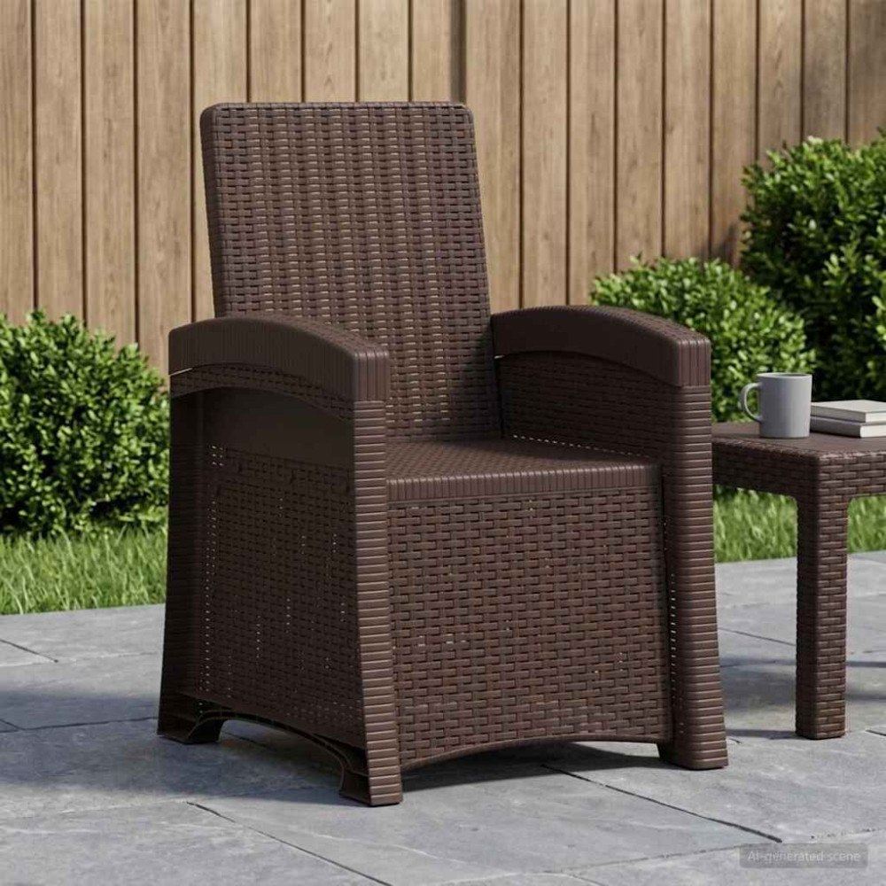 vidaXL Reclining gardenstol i rottinglook Brun PP