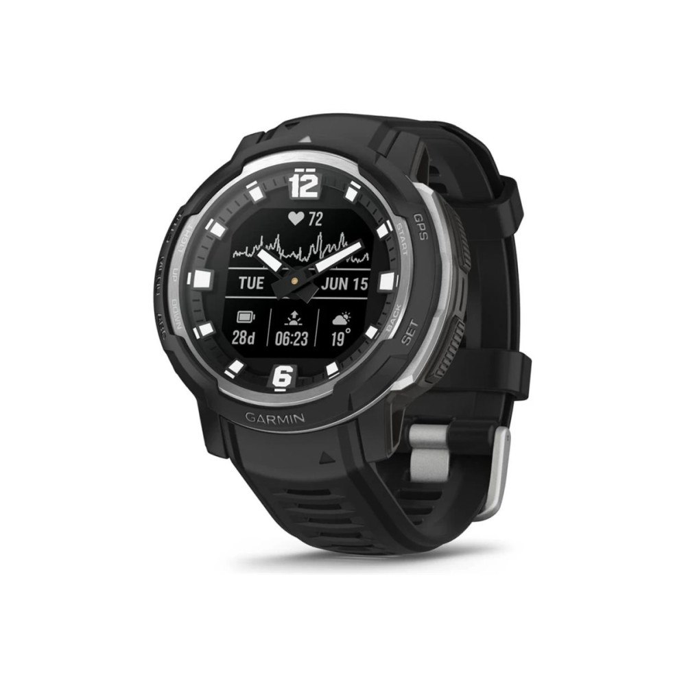 Garmin Garmin Instinct Crossover Standard Edition - fiberförstärkta polymerer - sportklocka med band - 64 MB - svart