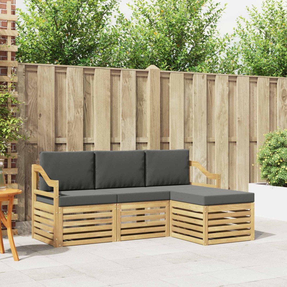 vidaXL Utomhussoffset 4 pcs Vit och antracit 185,5 x 122,5 x 73 cm