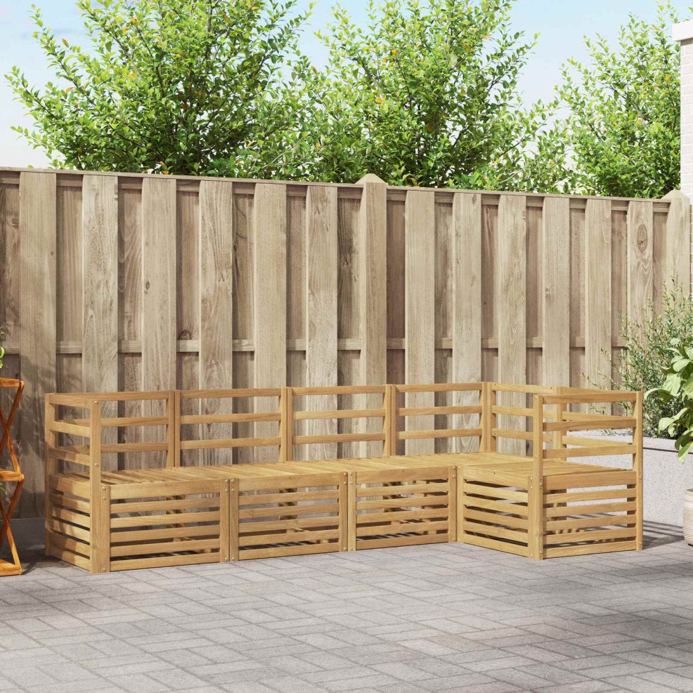 vidaXL Utomhussoffset 5 pcs Vit 245 x 126,5 x 73 cm Massivt Akaciaträ