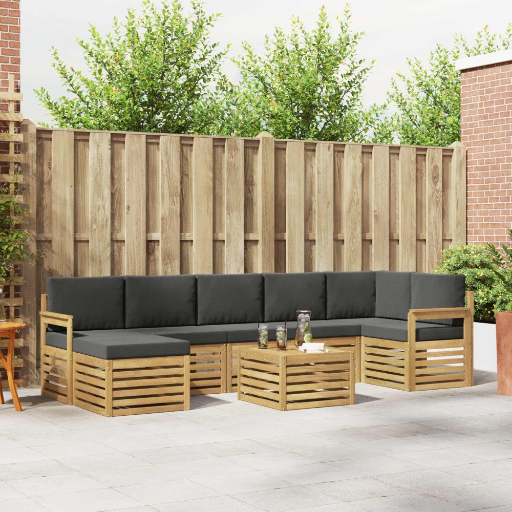 vidaXL Utomhussoffset 8 pcs Vit och antracit 59 x 59 x 37 cm Polyester