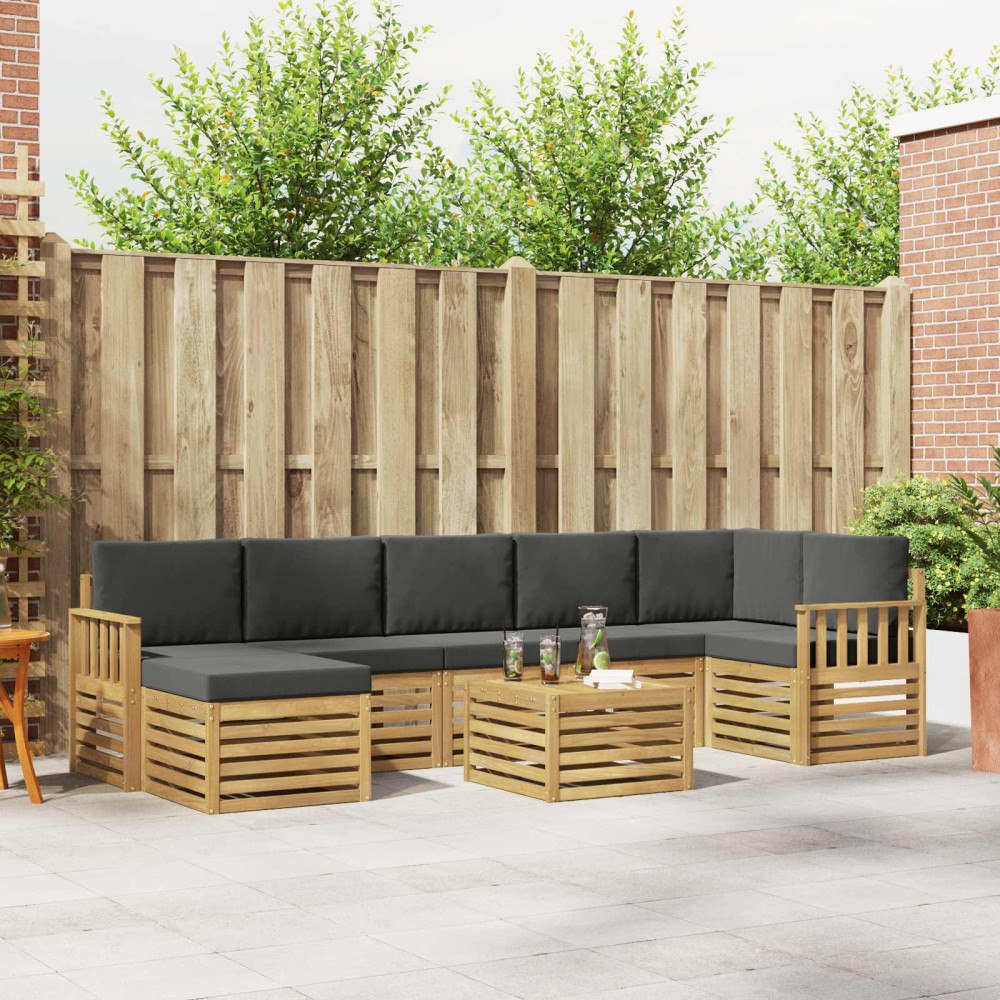 vidaXL Utomhussoffset 8 pcs Vit och antracit 59 x 59 x 37 cm Polyester