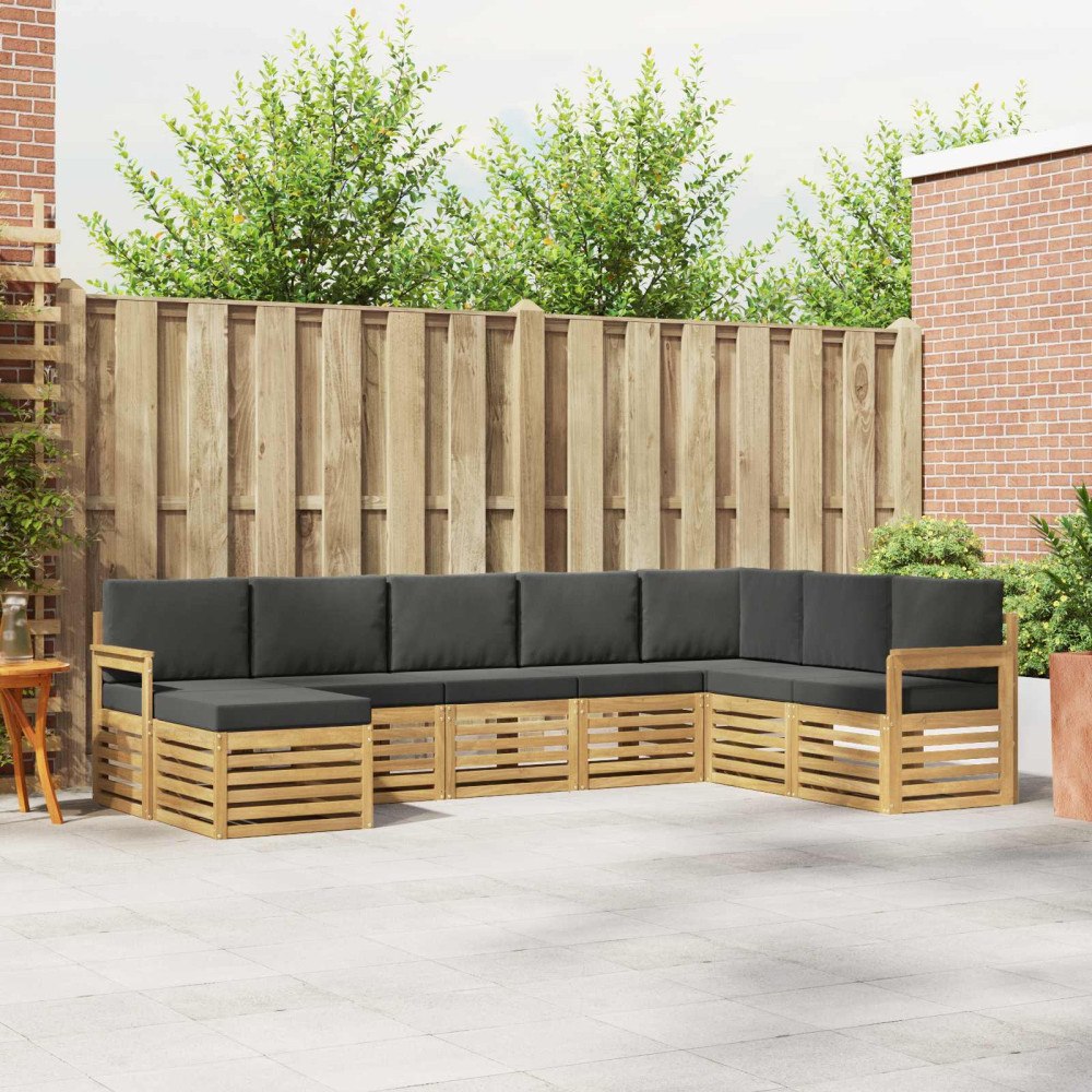 vidaXL Utomhussoffset 8 pcs Vit och antracit 306 x 187,5 x 73 cm