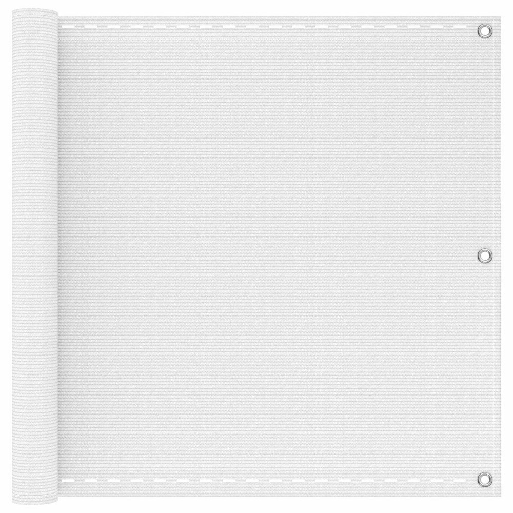 vidaXL Balkong Skärm Vit 90 x 1000 cm HDPE och Aluminium
