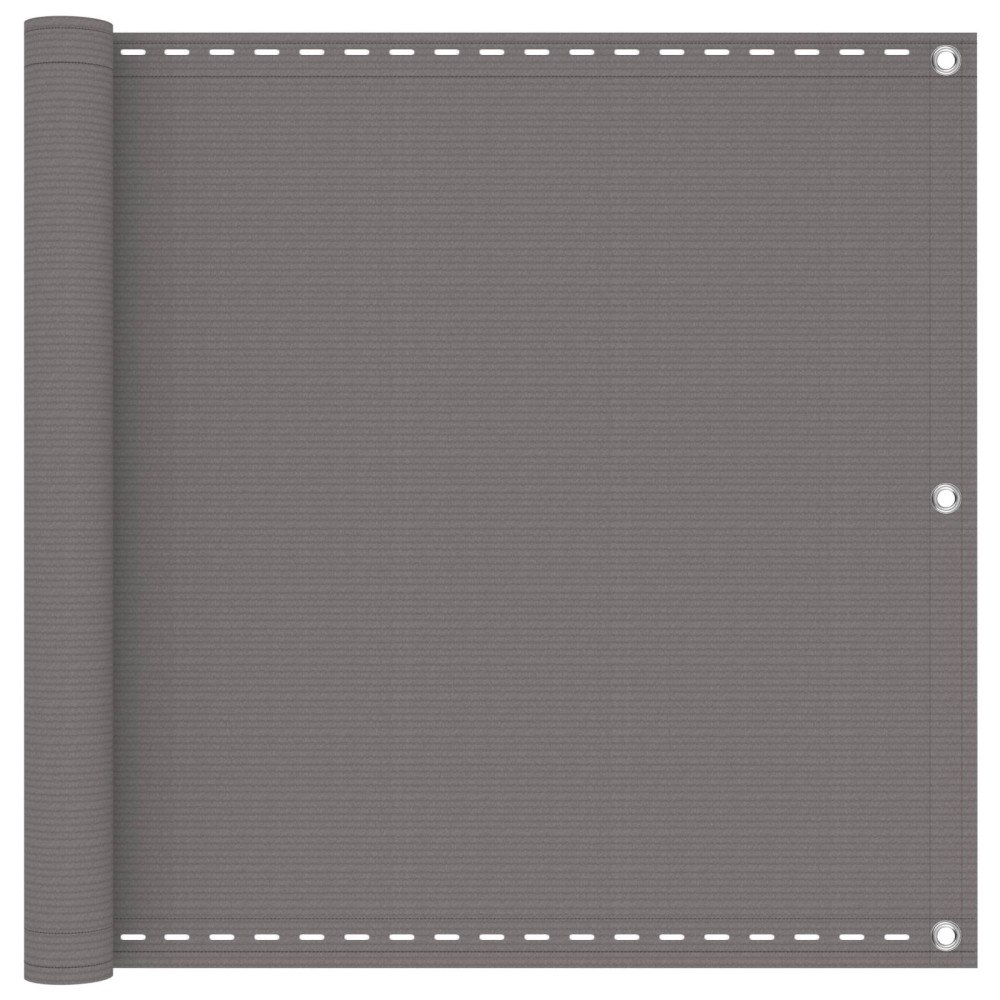 vidaXL Balkong Skärm Ljusgrå 90 x 1000 cm HDPE och Aluminium