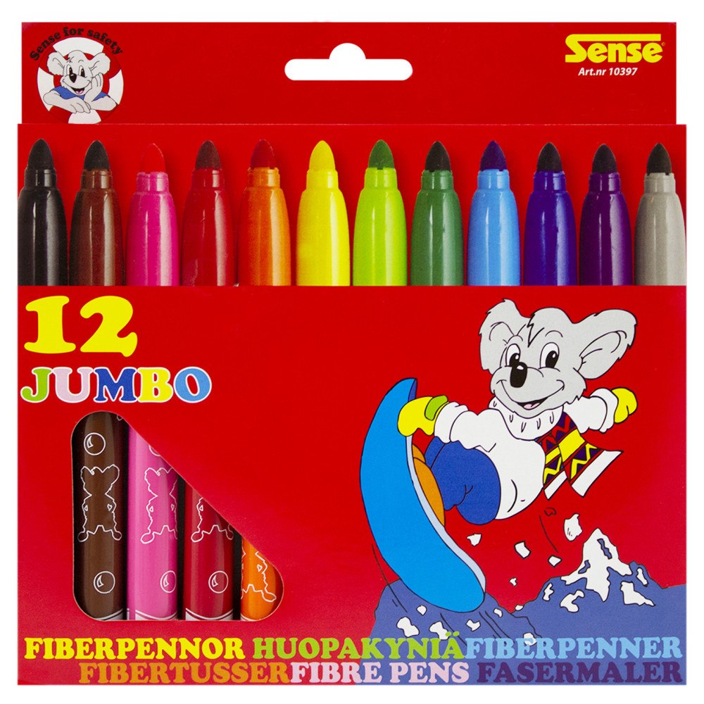 Sense Fiberpennor Jumbo 12-Pack
