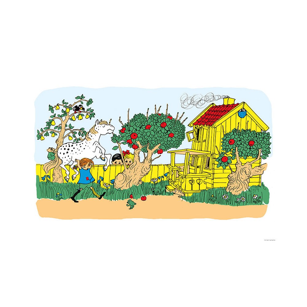 Hjelm förlag Pippi Villa Villekulla affisch
