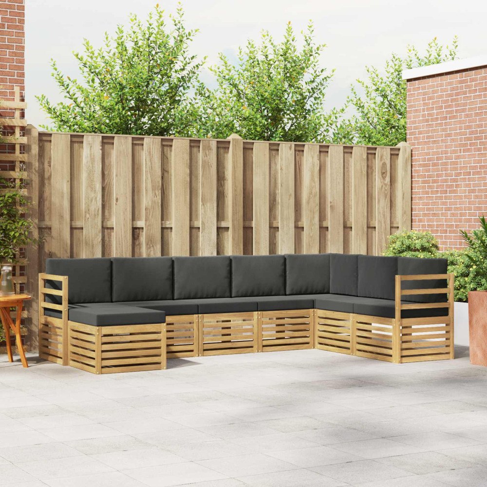vidaXL Utomhussoffset 8 pcs Vit och antracit 304 x 185,5 x 73 cm