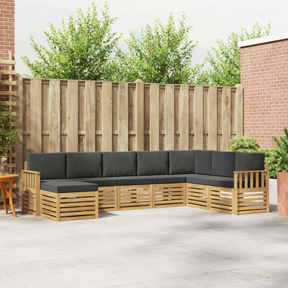 vidaXL Utomhussoffset 8 pcs Vit och antracit 306 x 187,5 x 73 cm