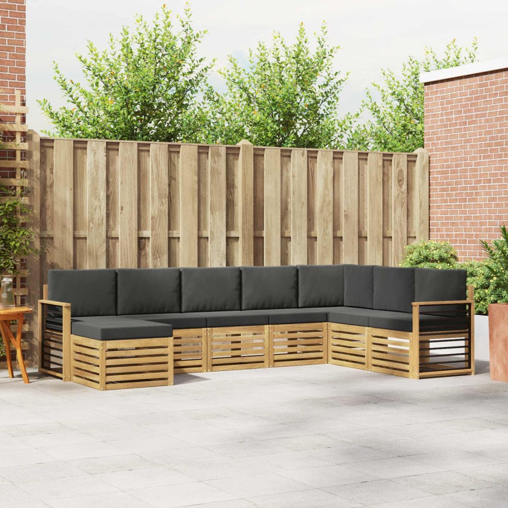vidaXL Utomhussoffset 8 pcs Vit och antracit 306 x 187,5 x 73 cm