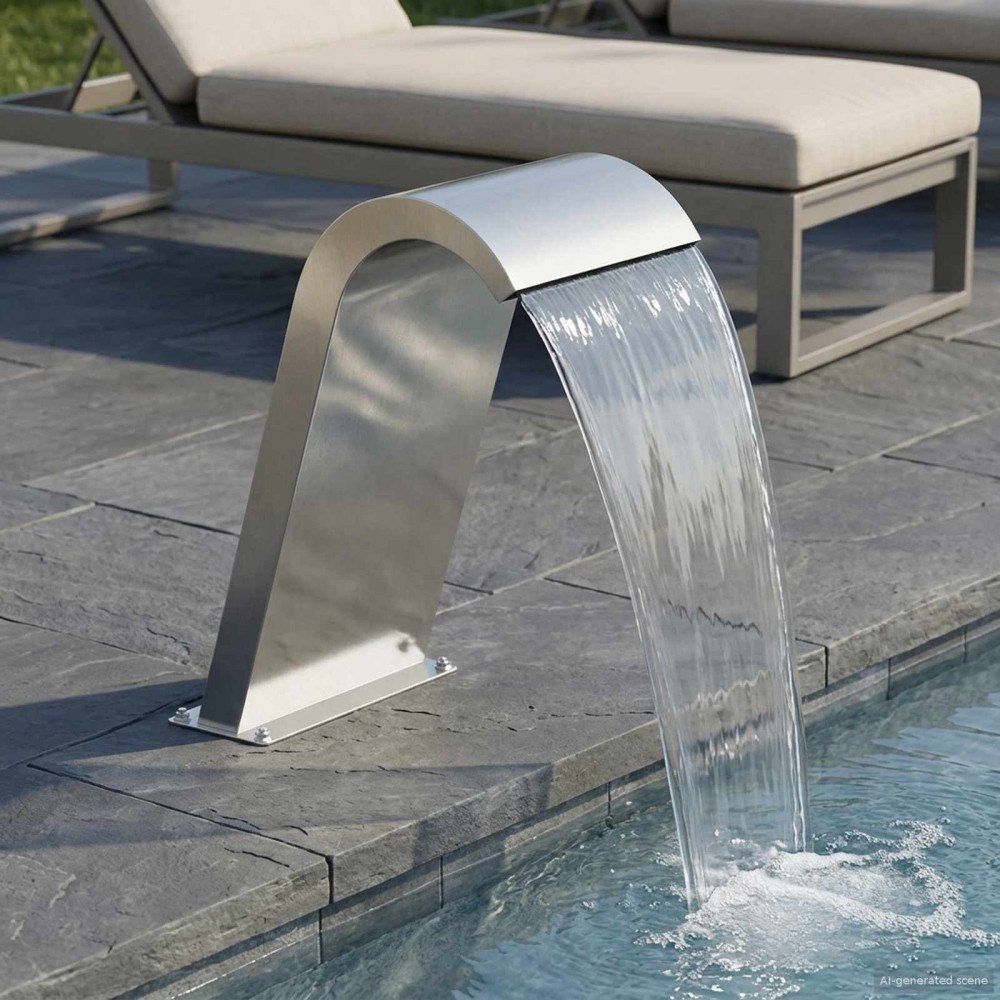 vidaXL Pool Fontän Silver 47 x 31 x 60 cm Rostfritt stål