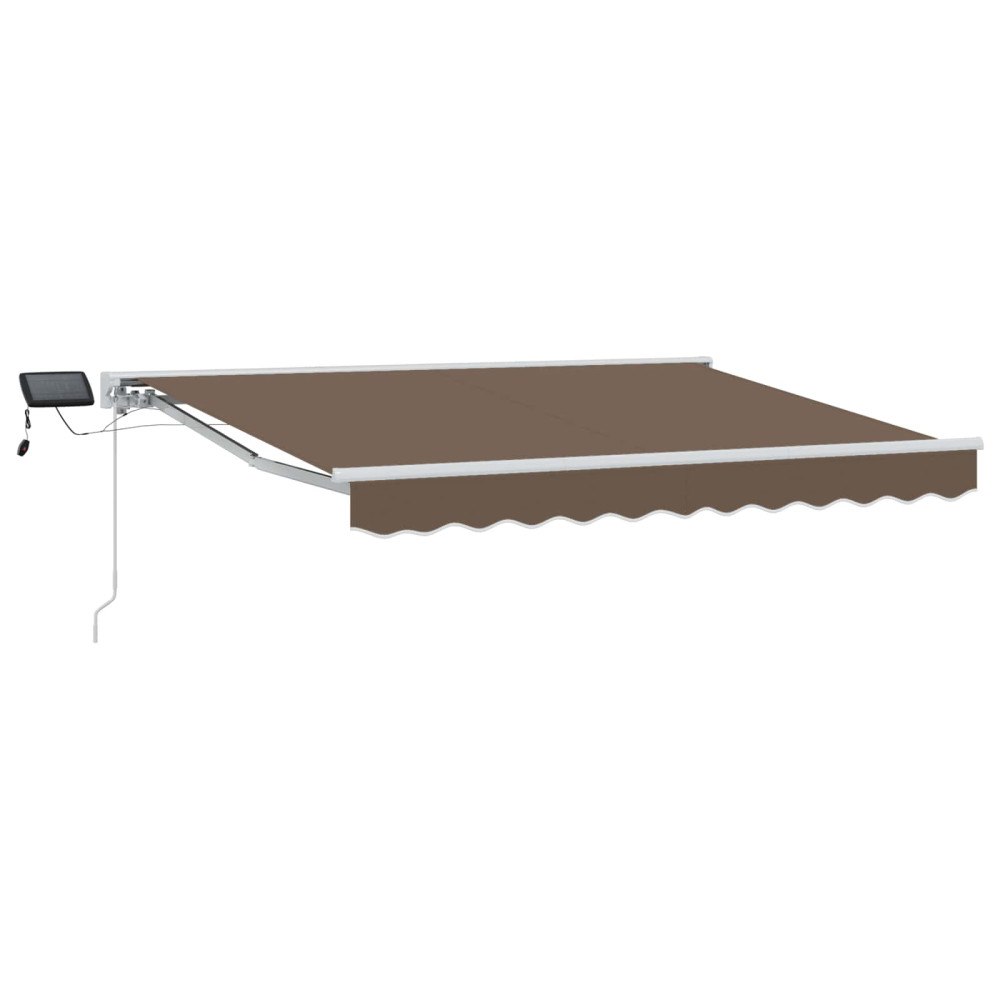 vidaXL Manuell markisram med LED-lampor Taupe 4,5 × 3 m