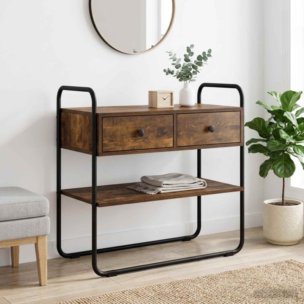 vidaXL Konsolbord Rökt ek 100 x 40 x 75 cm Konstruerat trä