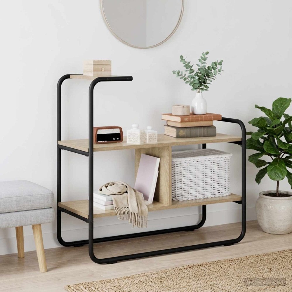 vidaXL Konsolbord Sonoma-ek 80 x 35 x 75 cm Konstruerat trä