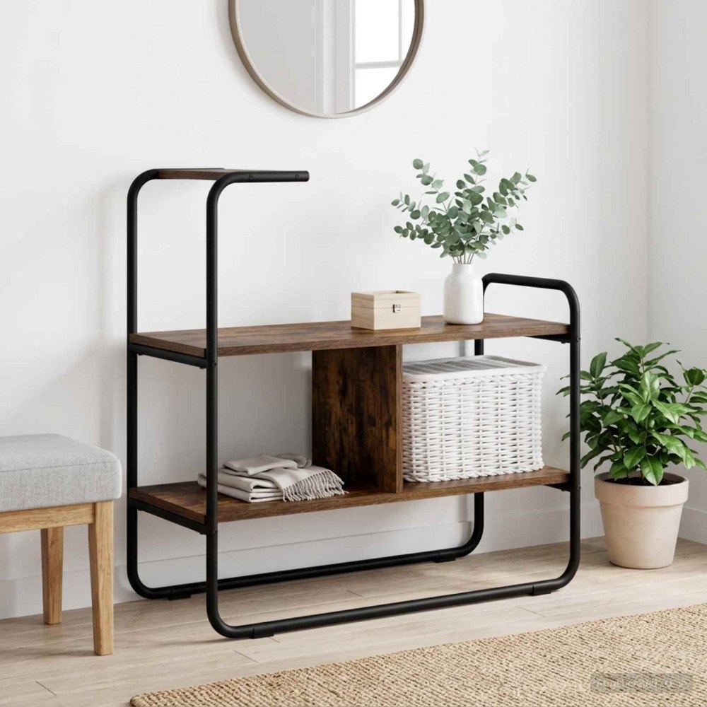 vidaXL Konsolbord Rökt ek 80 x 35 x 75 cm Konstruerat trä