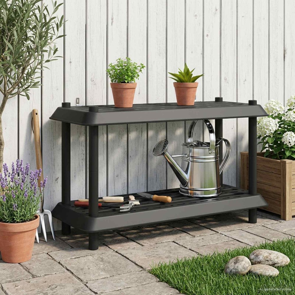 vidaXL Hyllsystem 2 nivåer 100 x 40 x 55,5 cm PP Antracit