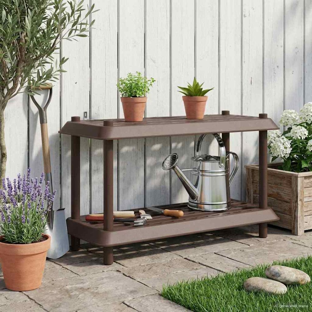 vidaXL Hyllsystem 2 nivåer 100 x 40 x 55,5 cm PP Brun