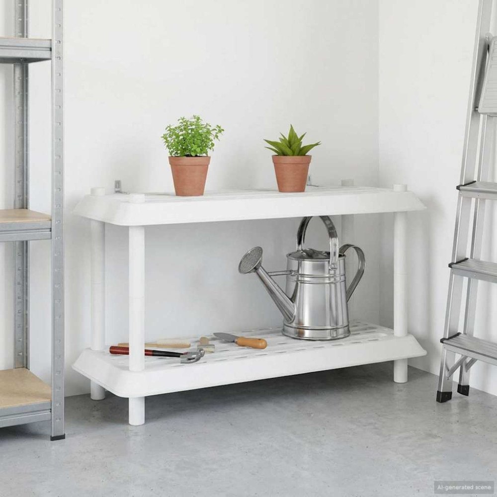 vidaXL Hyllsystem 2 nivåer 100 x 40 x 55,5 cm PP Vit