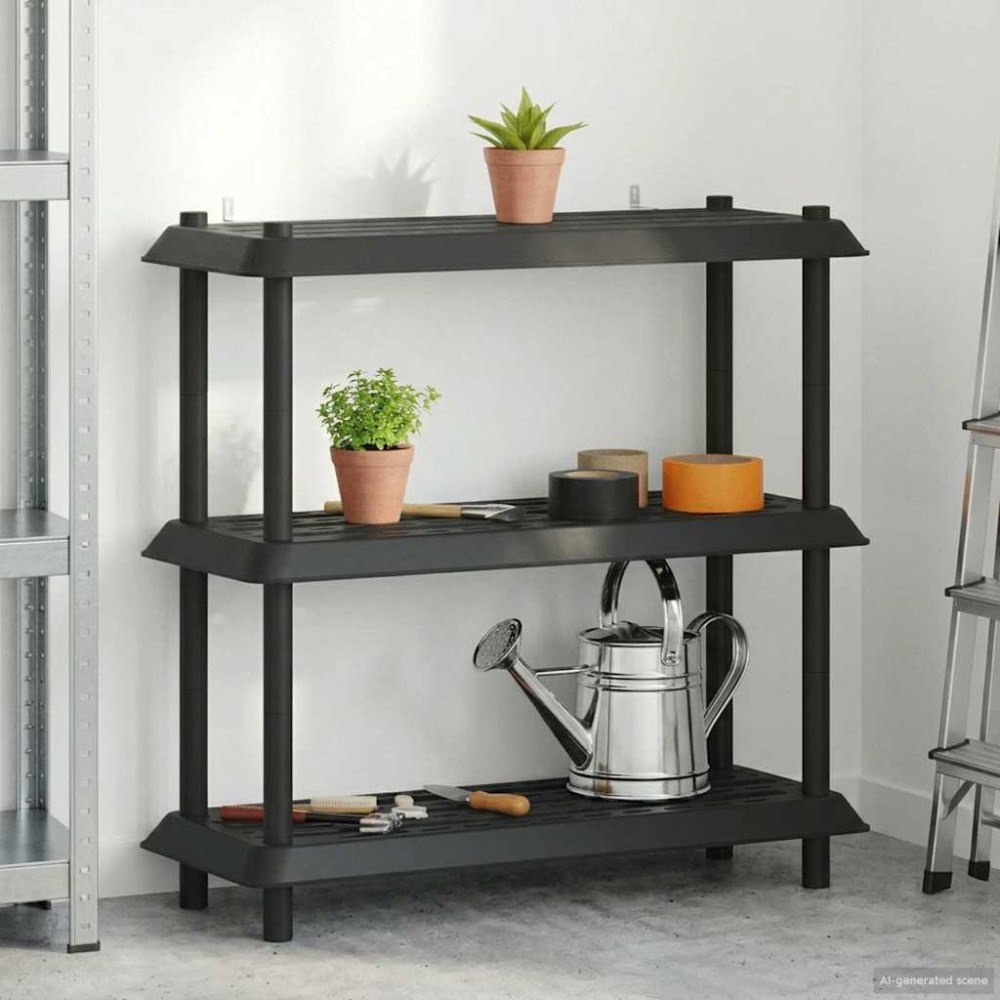 vidaXL Hyllsystem 3 nivåer 100 x 40 x 96 cm PP Antracit
