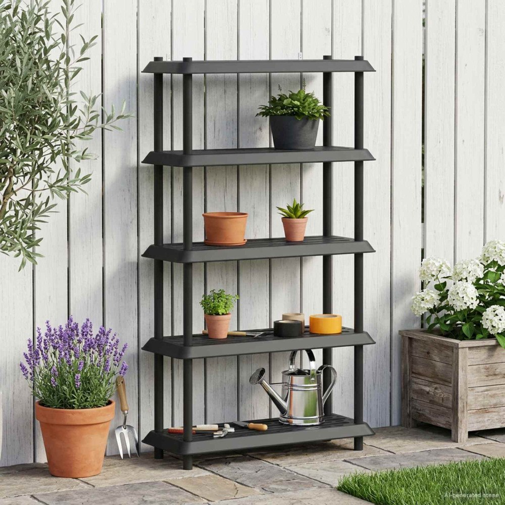 vidaXL Hyllsystem 5 nivåer 100 x 40 x 177 cm PP Antracit