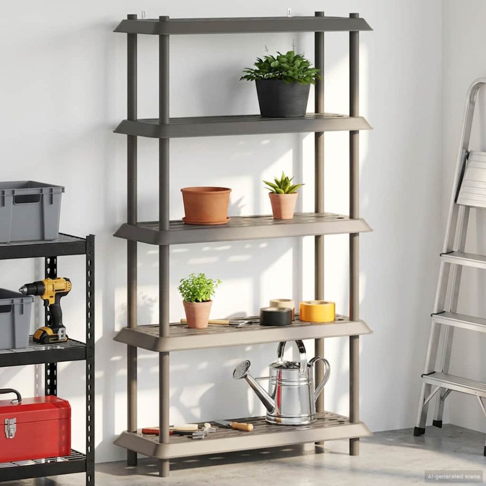 vidaXL Hyllsystem 5 nivåer 100 x 40 x 177 cm PP Ljusgrå