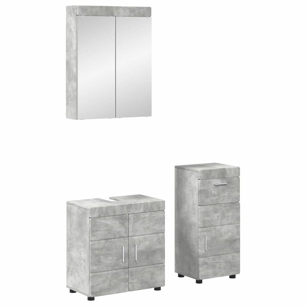 vidaXL Badrumsmöbelset TULUM 3 pcs Betonggrå 60 x 34 x 63 cm