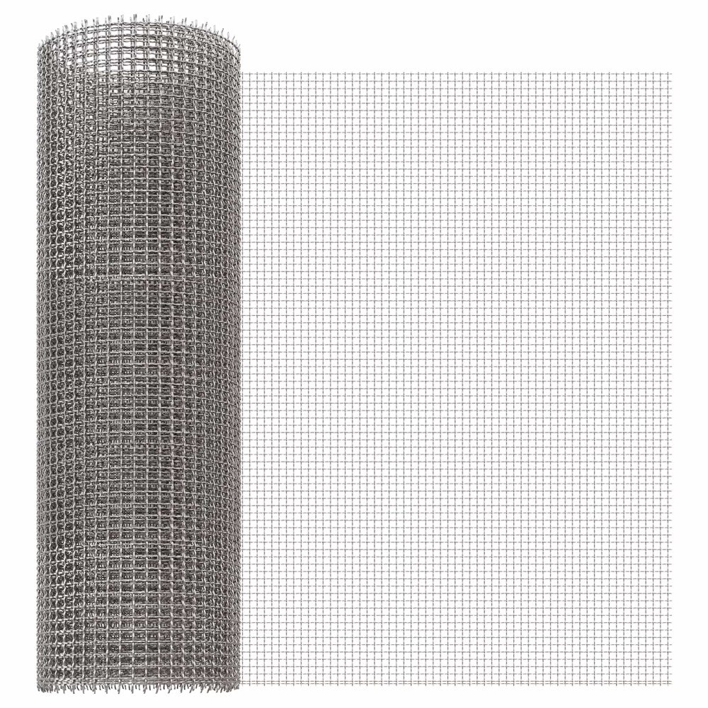 vidaXL Nätduk 40 x 500 cm 3 Mesh Rostfritt stål 201 Silver