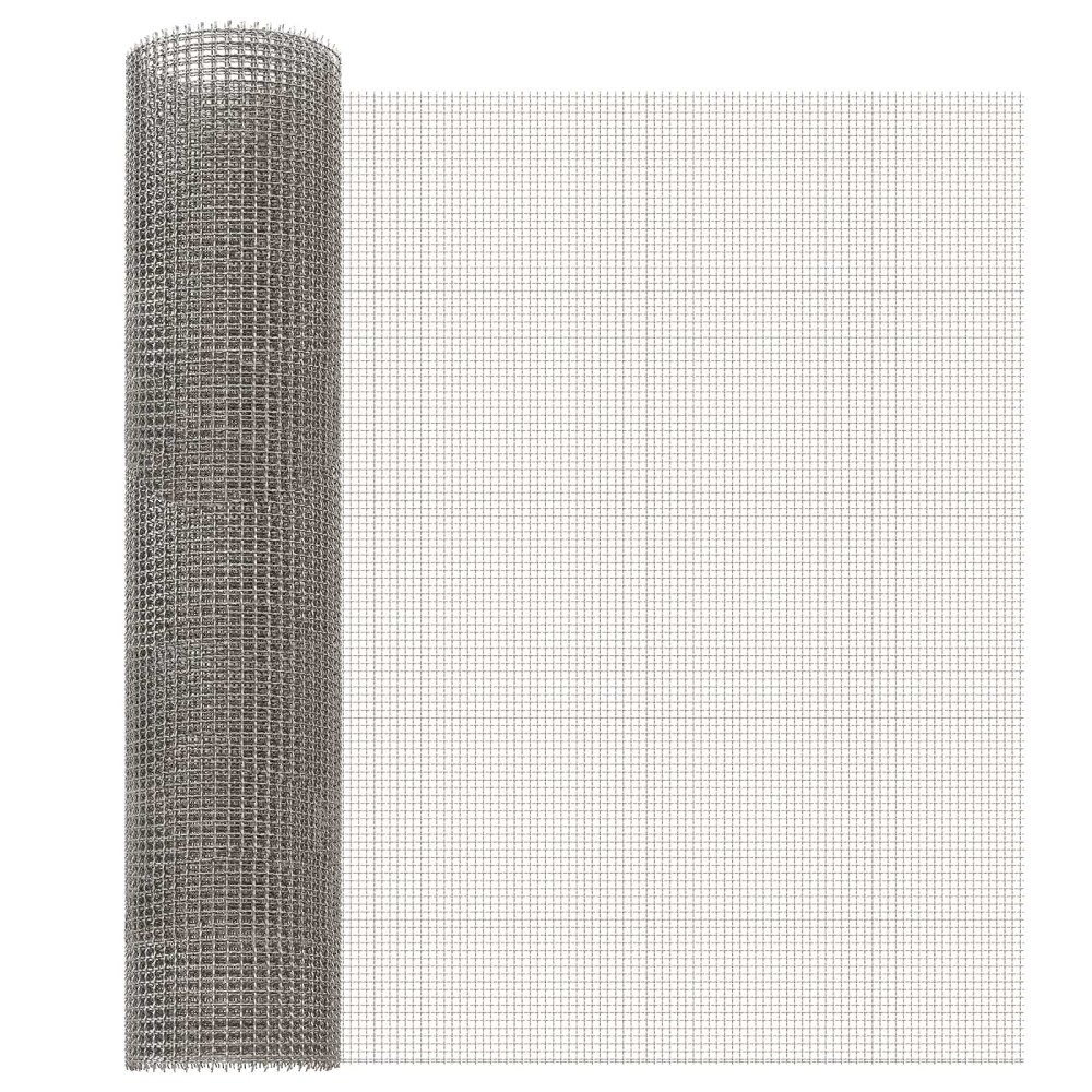 vidaXL Nätduk 60 x 500 cm 3 Mesh Rostfritt stål 201 Silver