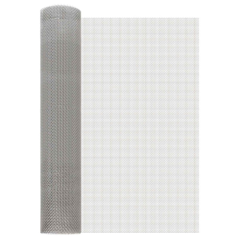 vidaXL Nätduk 60 x 200 cm 6 Mesh Rostfritt stål 201 Silver
