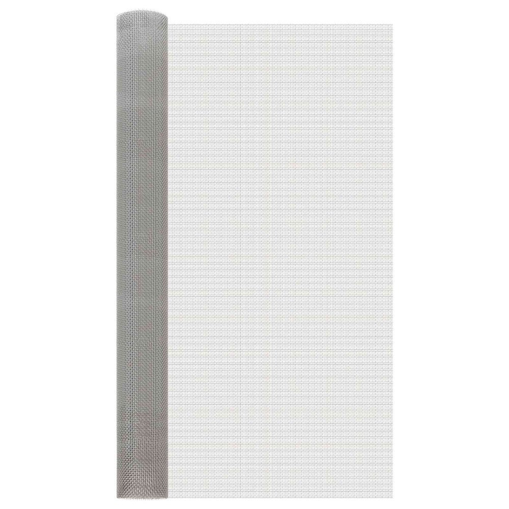 vidaXL Nätduk 100 x 200 cm 6 Mesh Rostfritt stål 201 Silver