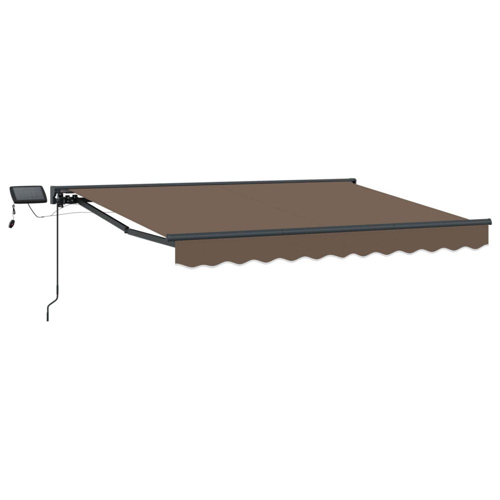 vidaXL Manuell markisram med LED-lampor Taupe 3 x 2,5 m