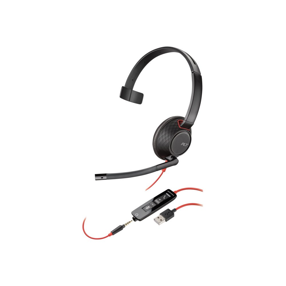 Plantronics Poly Blackwire C5210 USB-A - headset - USB, 3,5 mm kontakt