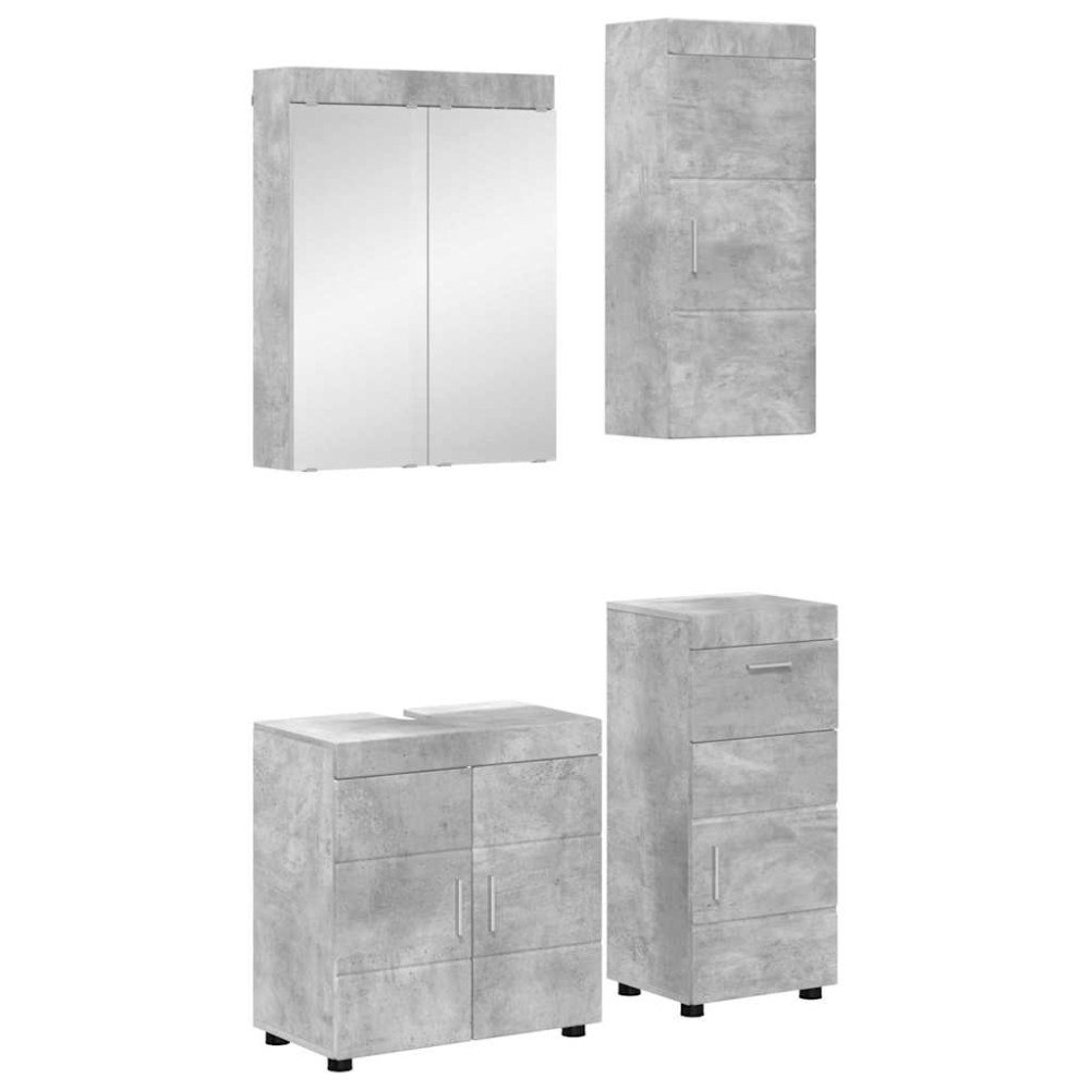 vidaXL Badrumsmöbelset TULUM 4 st Betonggrå 60 x 34 x 63 cm