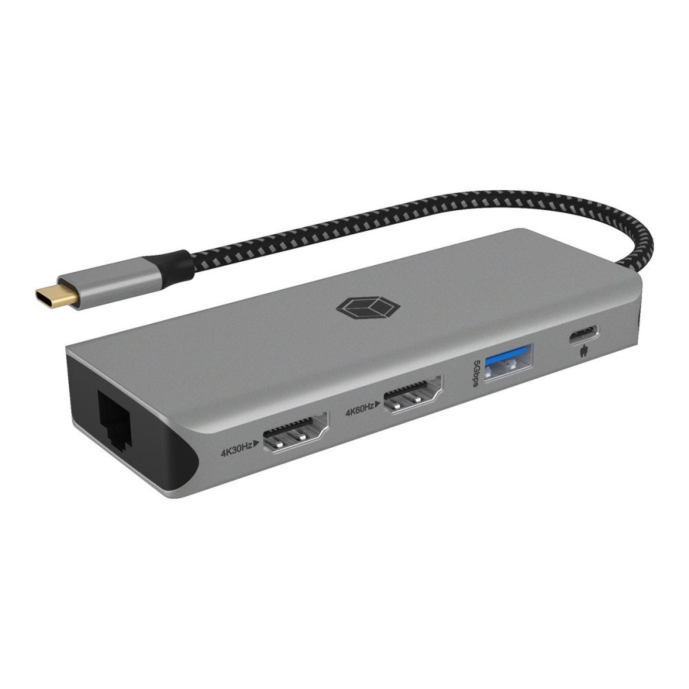 RaidSonic Technology ICY BOX IB-DK4012-CPD - dockningsstation - USB-C 3.2 Gen 2 - 2 x HDMI - 1GbE