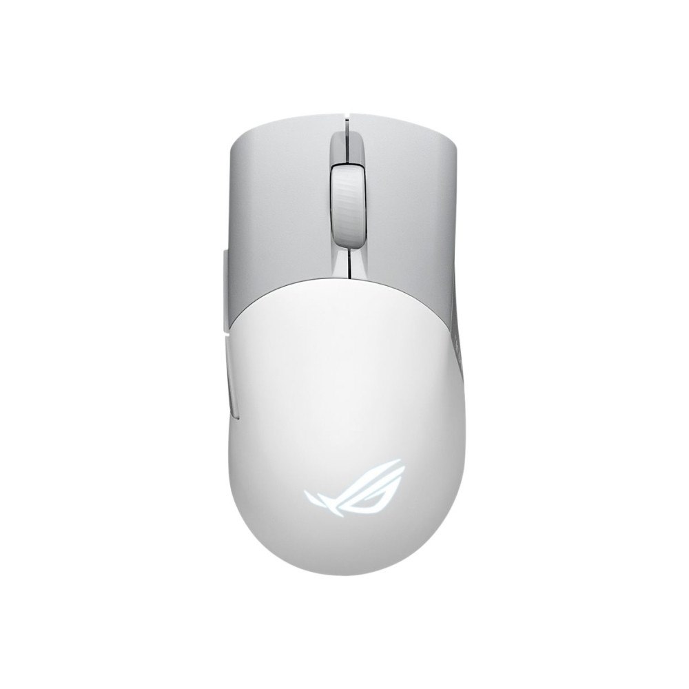 ASUSTeK COMPUTER ASUS ROG Keris Wireless AimPoint - mus - 2.4 GHz, USB 2.0, Bluetooth 5.1 LE - månskensvit