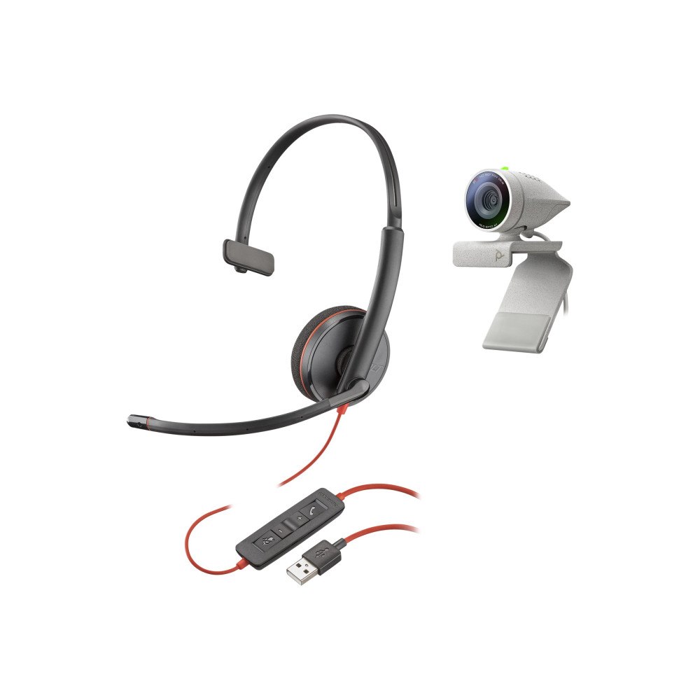 Plantronics Poly Studio P5 - webbkamera - med Poly Blackwire 3210 Headset