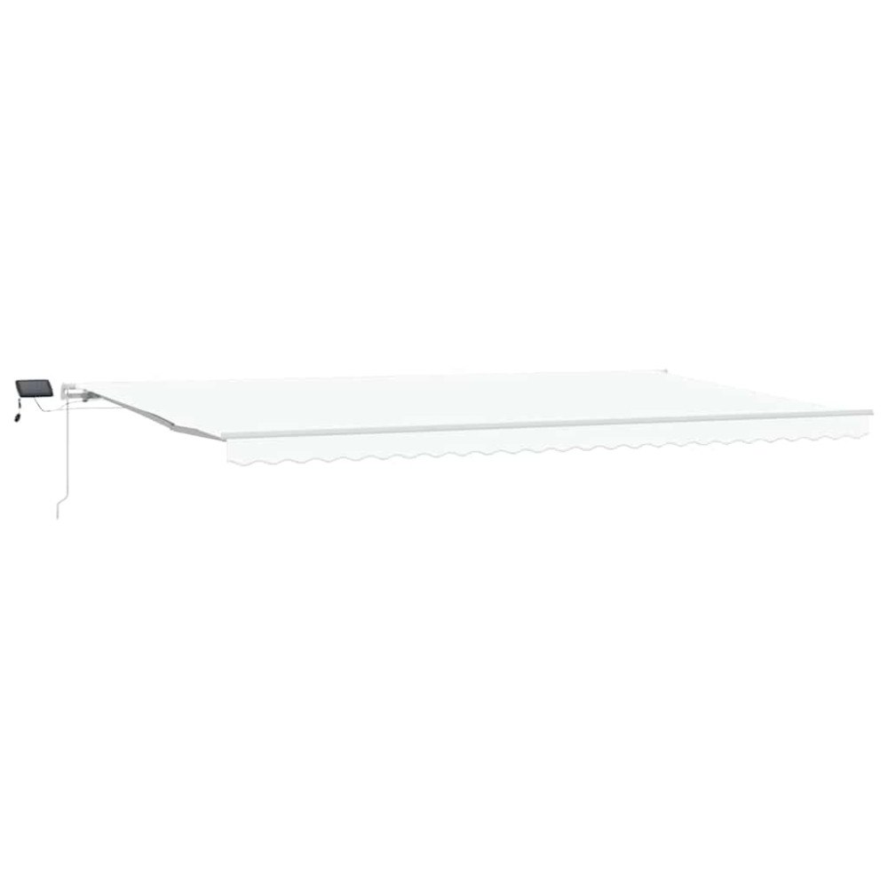 vidaXL Utdragbar markis Vit 600 × 350 cm Duk och Aluminium