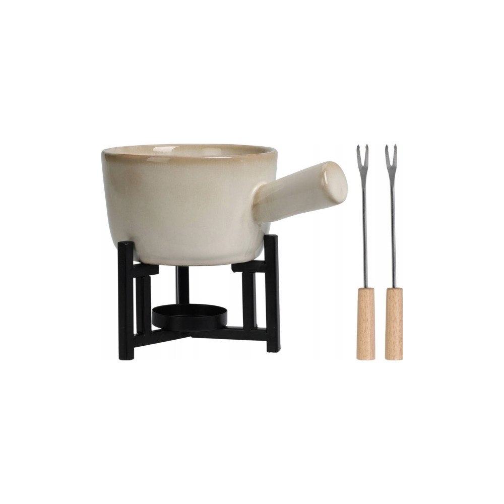 Home Styling Collection Home Styling Collection fondue-set i stengods, rund skål i p...