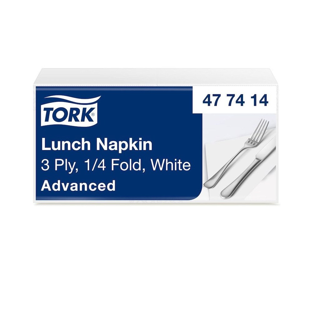 TORK Tork mjuk lunchservetter 33x33 cm, vit