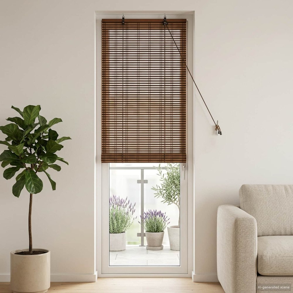 vidaXL Rullgardin Brun 70 x 220 cm Bambu