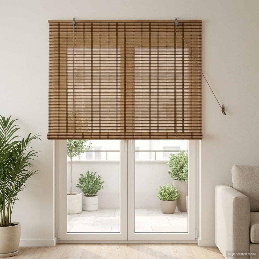 vidaXL Rullgardin Brun 130 x 220 cm Bambu
