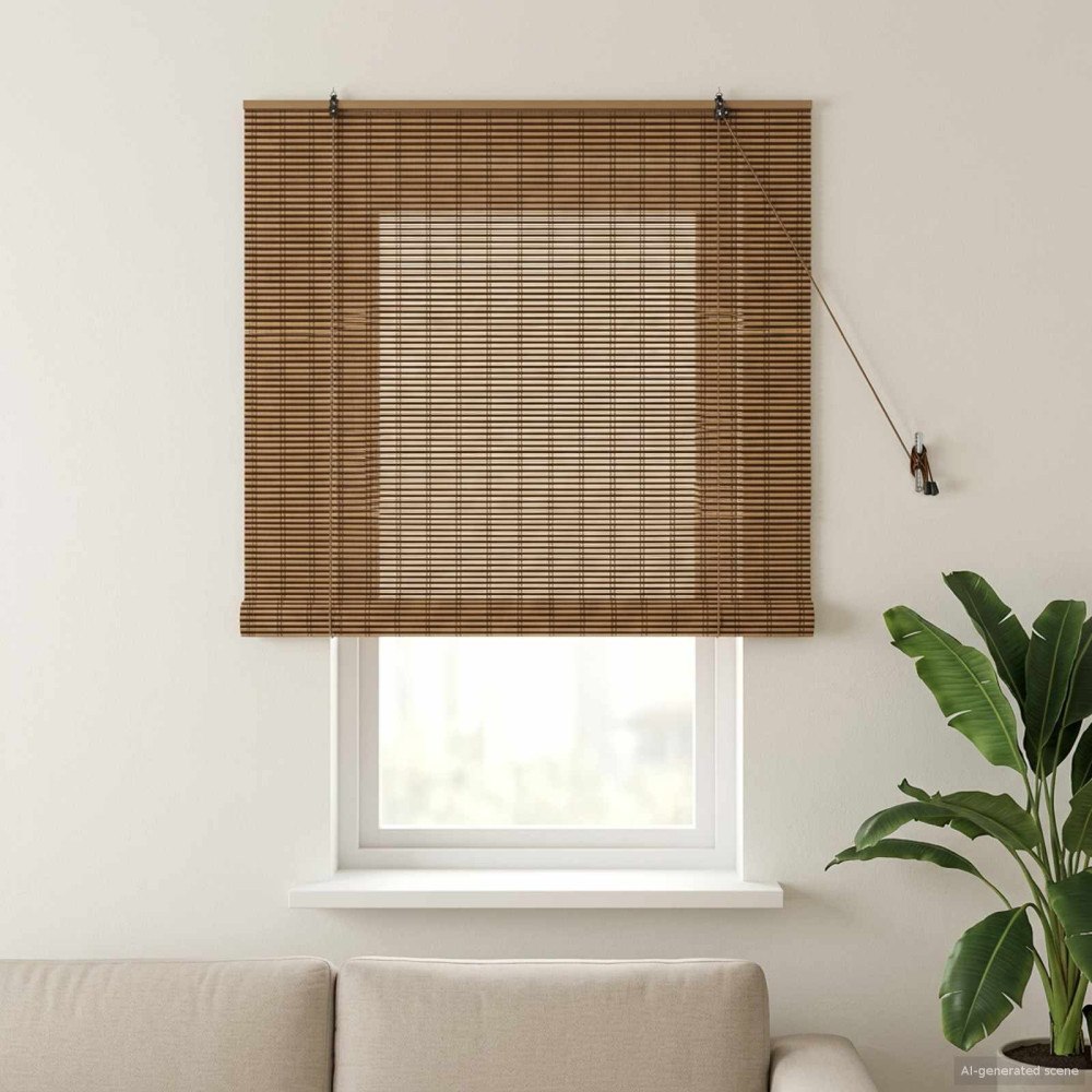 vidaXL Rullgardin Brun 160 x 160 cm Bambu