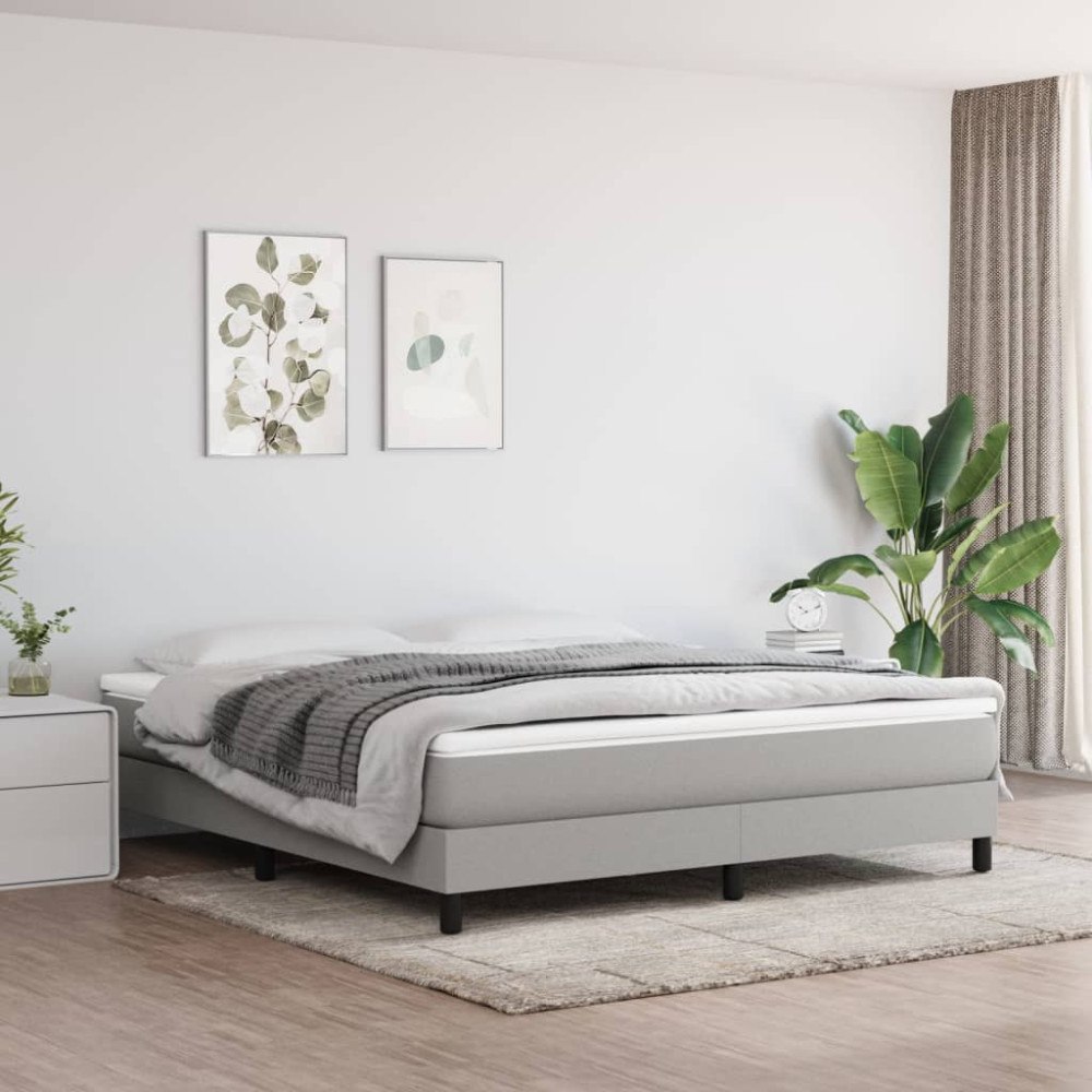 vidaXL Pocketresårmadrass medium ljusgrå 152x203x20 cm tyg