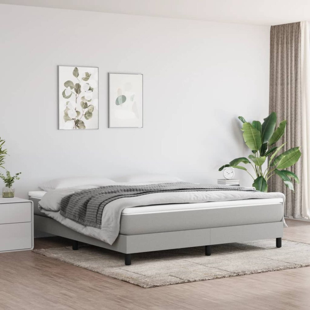 vidaXL Pocketresårmadrass medium ljusgrå 183x213x20 cm tyg