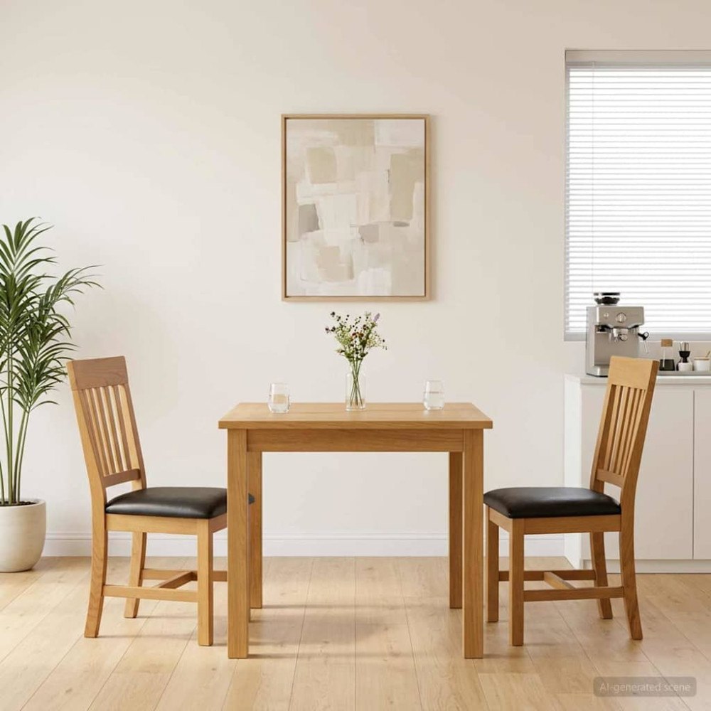 vidaXL Matstol 2 pcs Massivt Ekträ Svart 45 x 59 x 92 cm